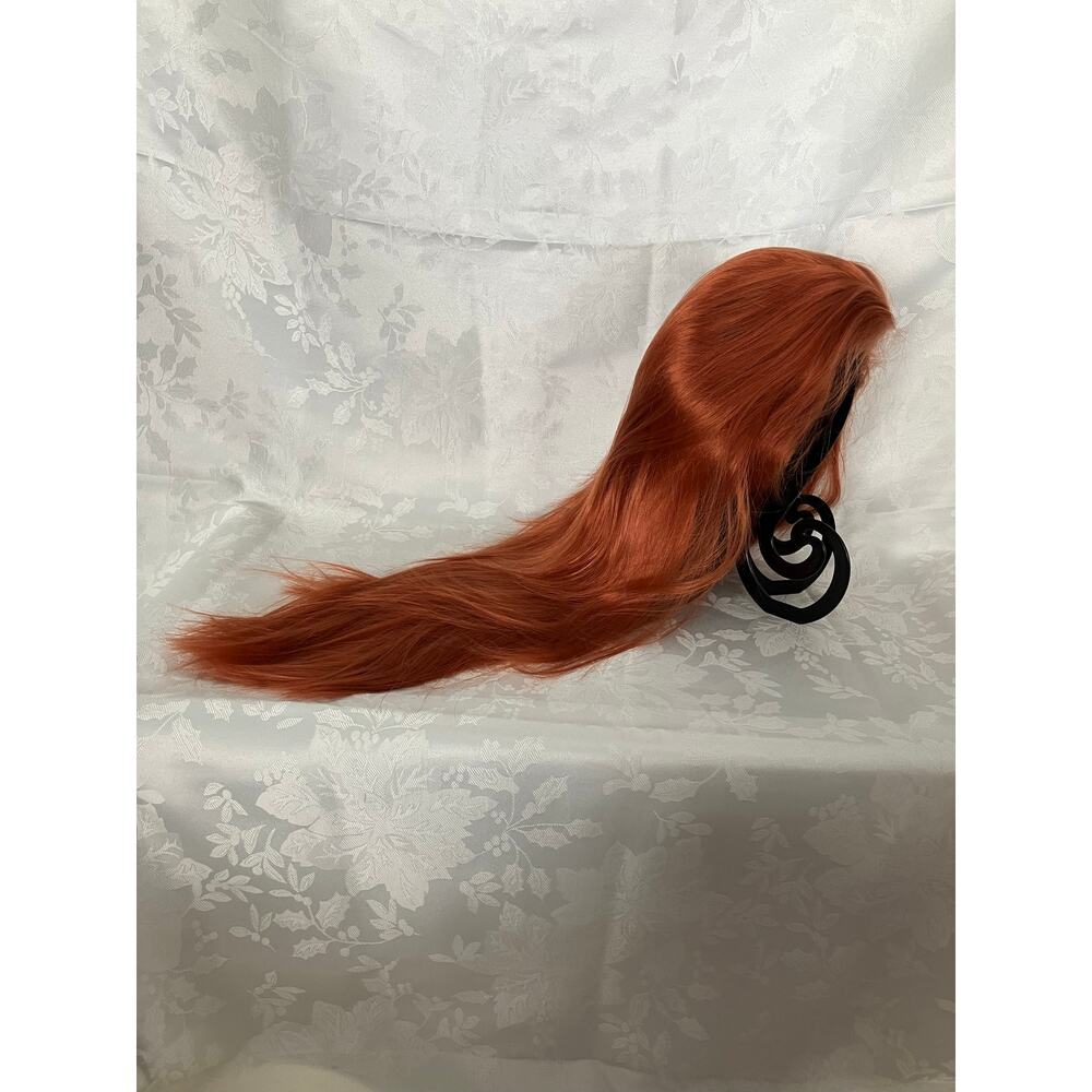 Long Straight Red Amber Synthetic Wig 28 Inch